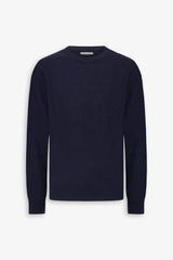 Blue rice grain crew neck sweater