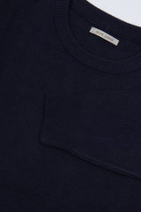 Blue rice grain crew neck sweater