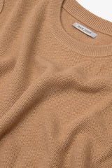 Camel rice grain crew neck sweater