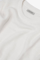 Cream rice grain crew neck sweater