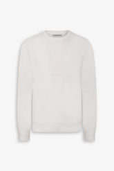 Cream rice grain crew neck sweater