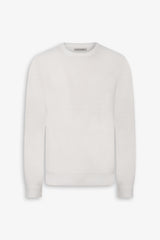 Cream rice grain crew neck sweater