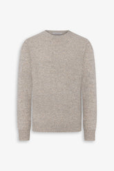 Beige mouline crew neck sweater
