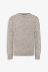 Beige mouline crew neck sweater