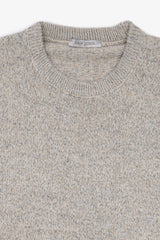 Beige mouline crew neck sweater