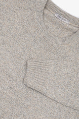Beige mouline crew neck sweater