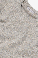 Beige mouline crew neck sweater