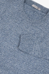 Light blue mouline crew neck sweater