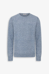Light blue mouline crew neck sweater