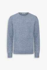 Light blue mouline crew neck sweater