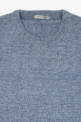 Light blue mouline crew neck sweater