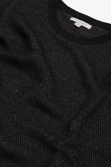 Anthracite two-tone rice grain crew neck sweater