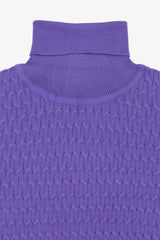 Maglia dolcevita a treccina viola-Dan John