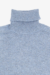 Maglia dolcevita moulinè celeste-Dan John