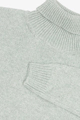 Sage mouliné turtleneck sweater
