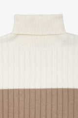 Sage flat rib turtleneck sweater