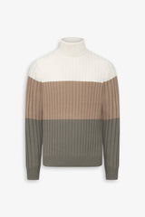 Sage flat rib turtleneck sweater