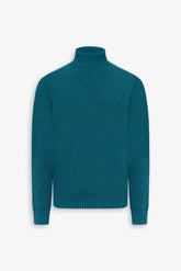 Petrol textured turtleneck sweater