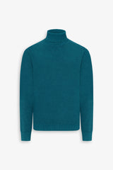 Petrol textured turtleneck sweater