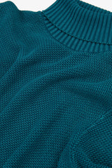 Petrol textured turtleneck sweater