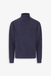 Purple textured turtleneck sweater