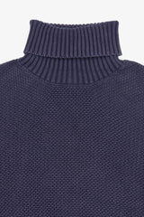 Purple textured turtleneck sweater