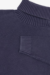 Purple textured turtleneck sweater