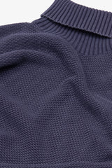 Purple textured turtleneck sweater