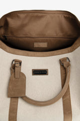 Beige melange fabric holdall