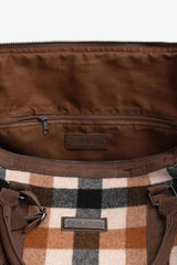 Cottage dark check fabric holdall