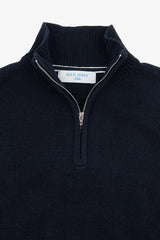 Maglia half zip blu Kids-Dan John