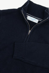 Maglia half zip blu Kids-Dan John