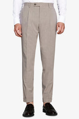 Pantaloni tela melange tortora-Dan John