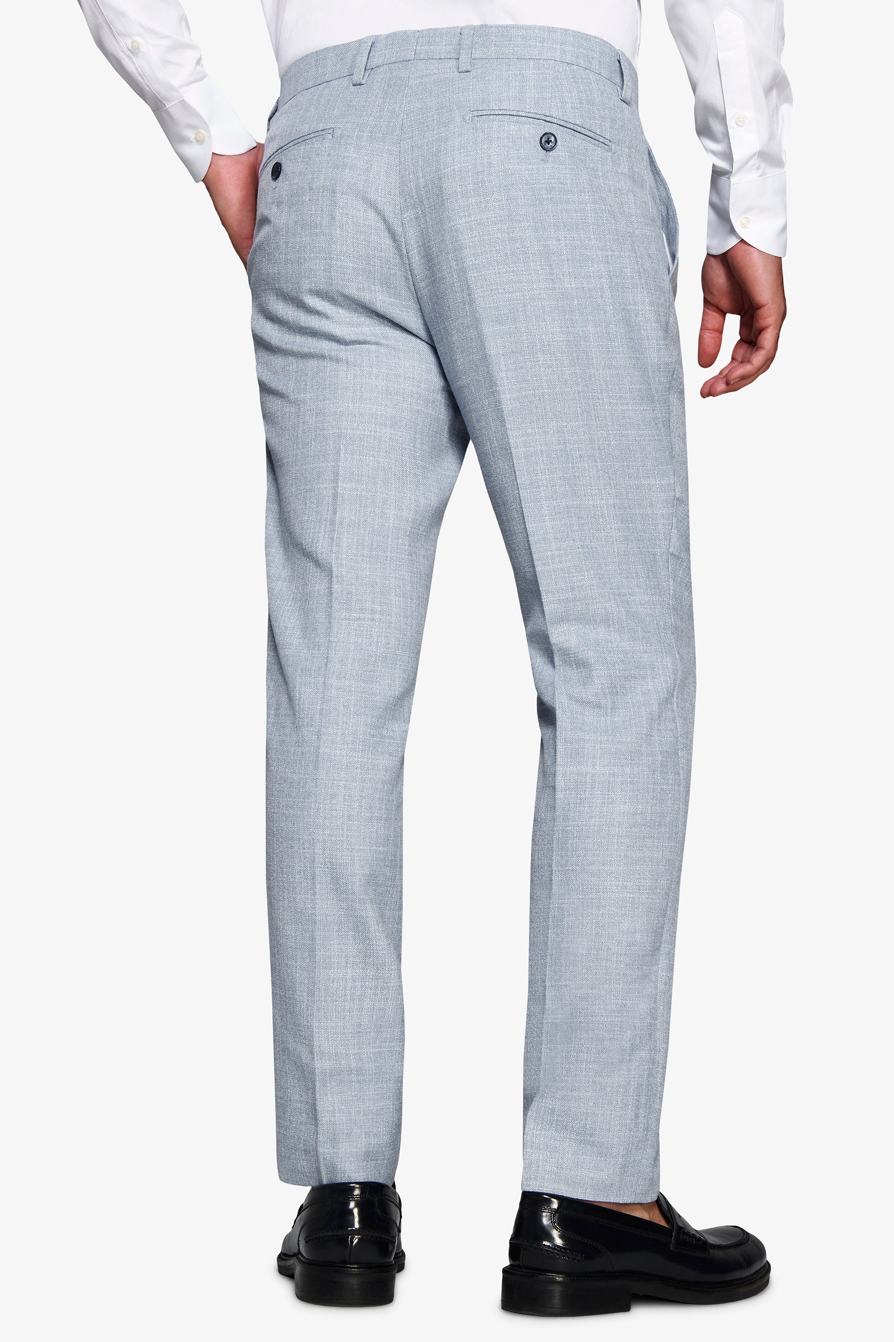 Pantaloni tela fiammata celeste-Dan John