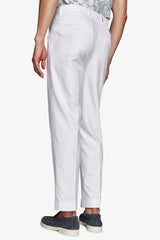 White straight trousers