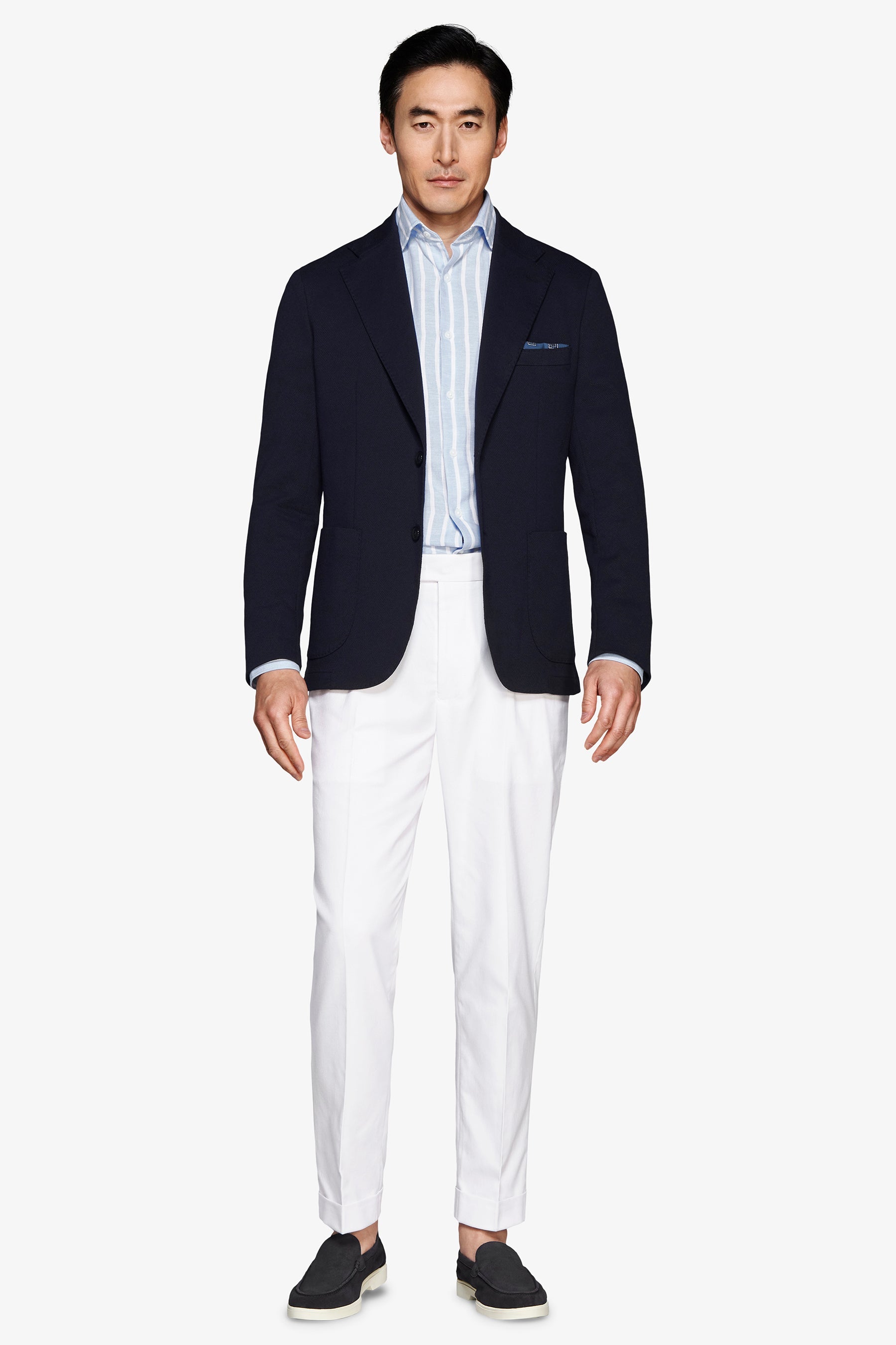 Giacca jersey operata blu-Dan John