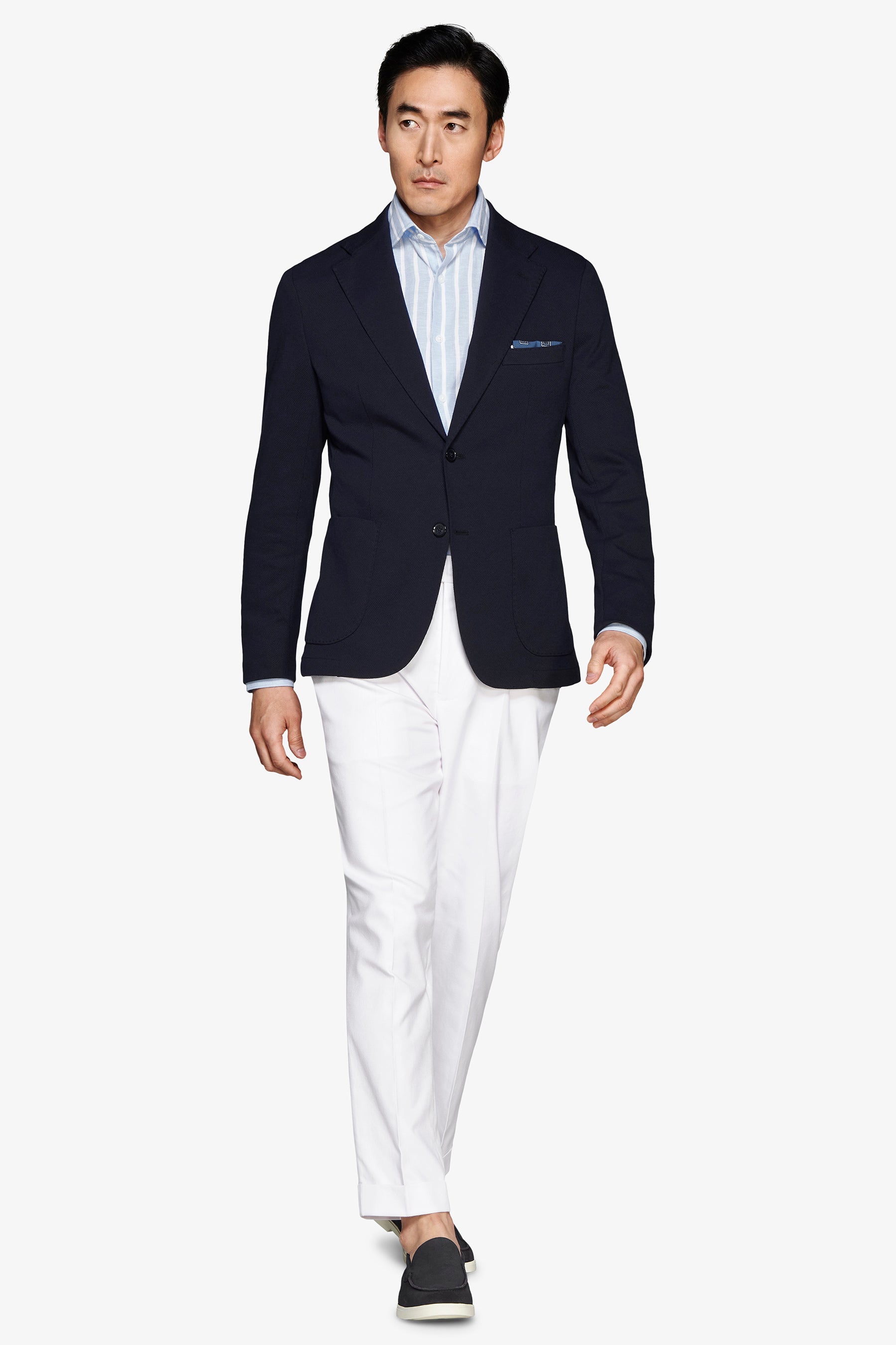 Giacca jersey operata blu-Dan John