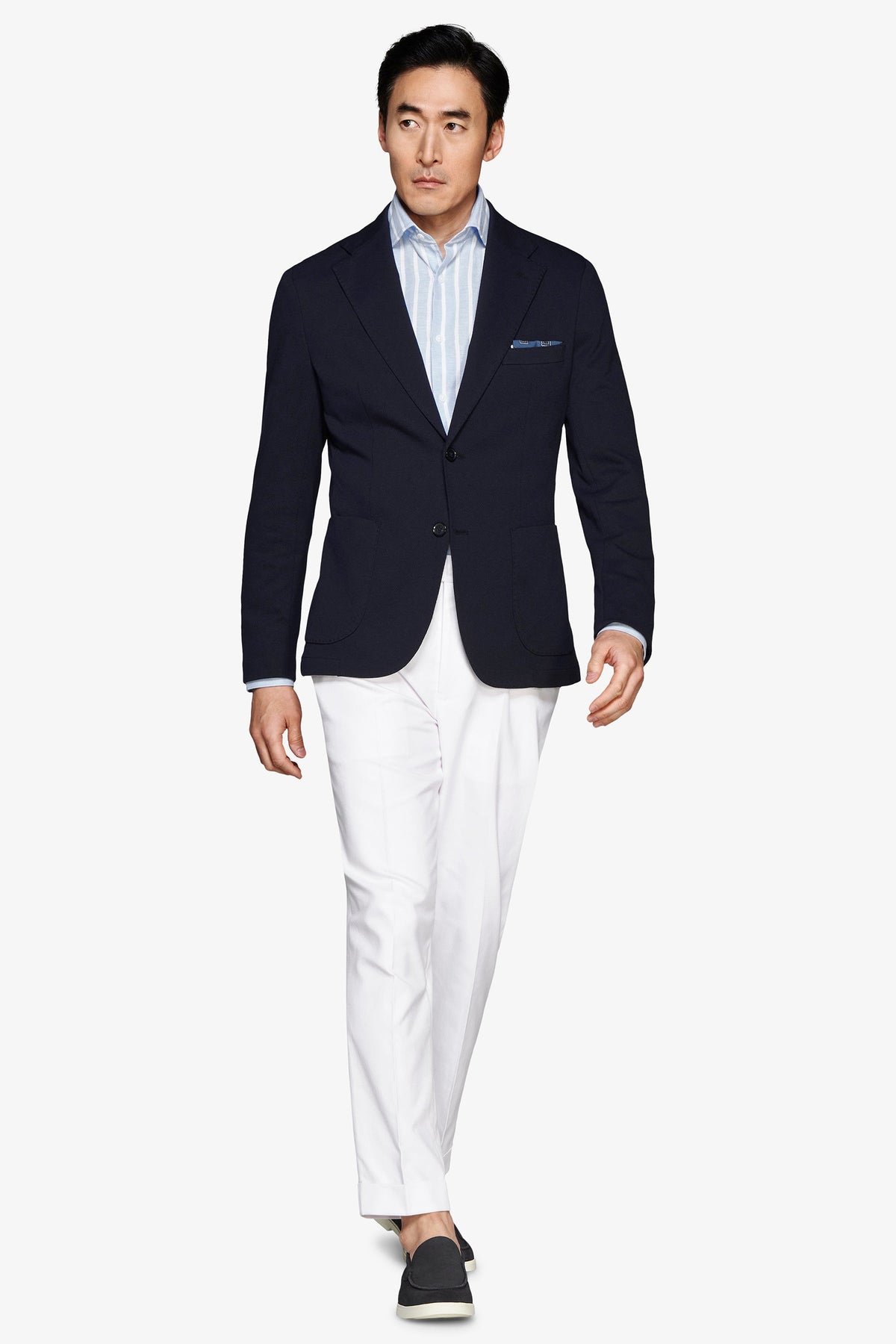 Giacca jersey operata blu-Dan John
