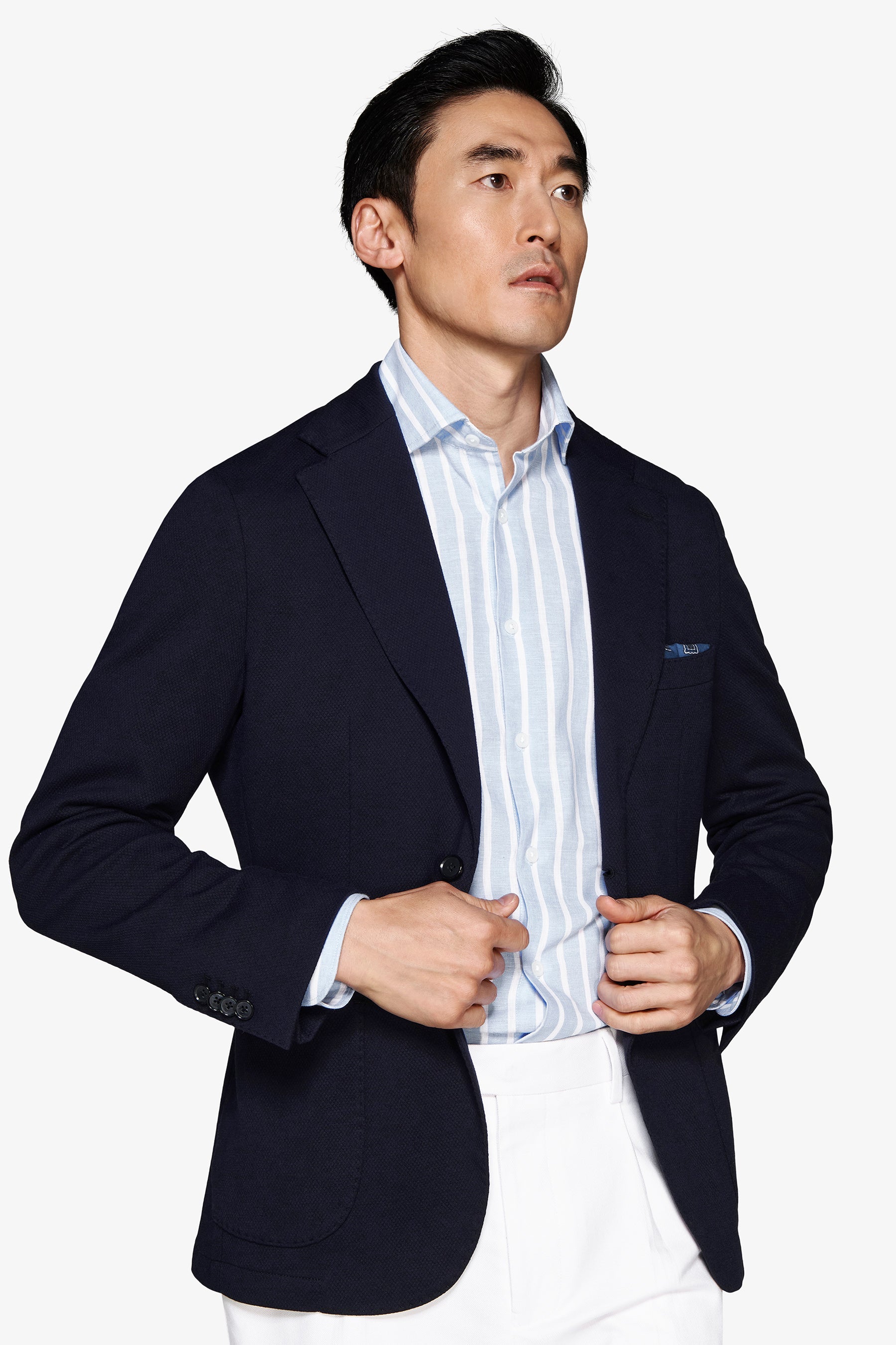 Giacca jersey operata blu-Dan John