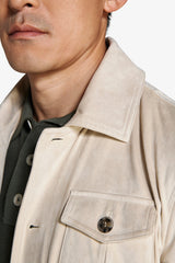 Giubbotto trucker in ecosuede sabbia-Dan John