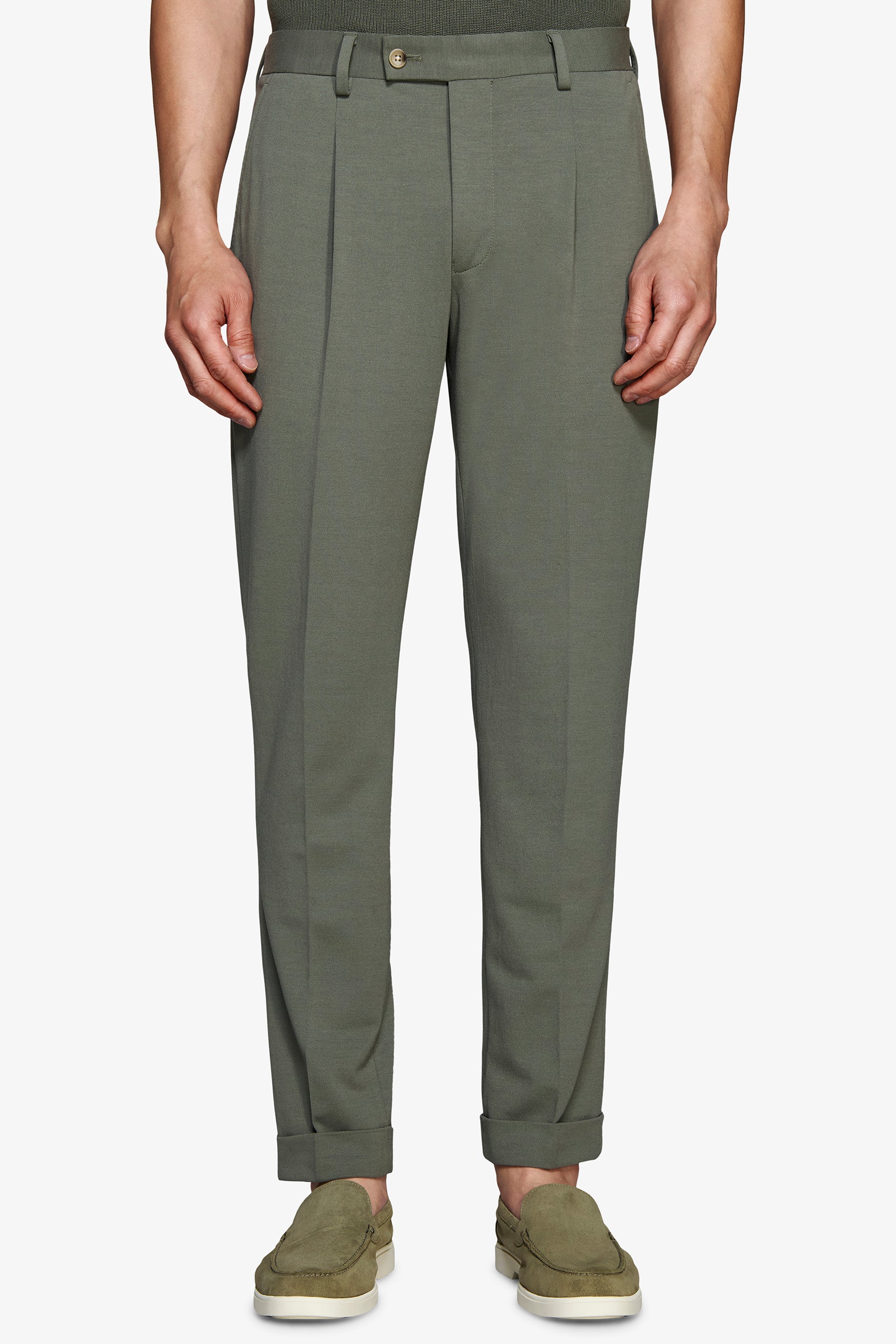 Pantaloni jersey stretch verde-Dan John