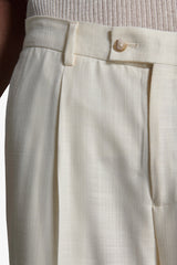 Linen blend trousers with butter pleats