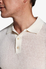 Butter linen blend knit polo shirt