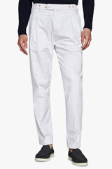 White Herringbone Pants
