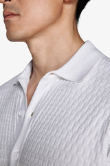 Camicia in maglia punto mattoncino bianca-Dan John