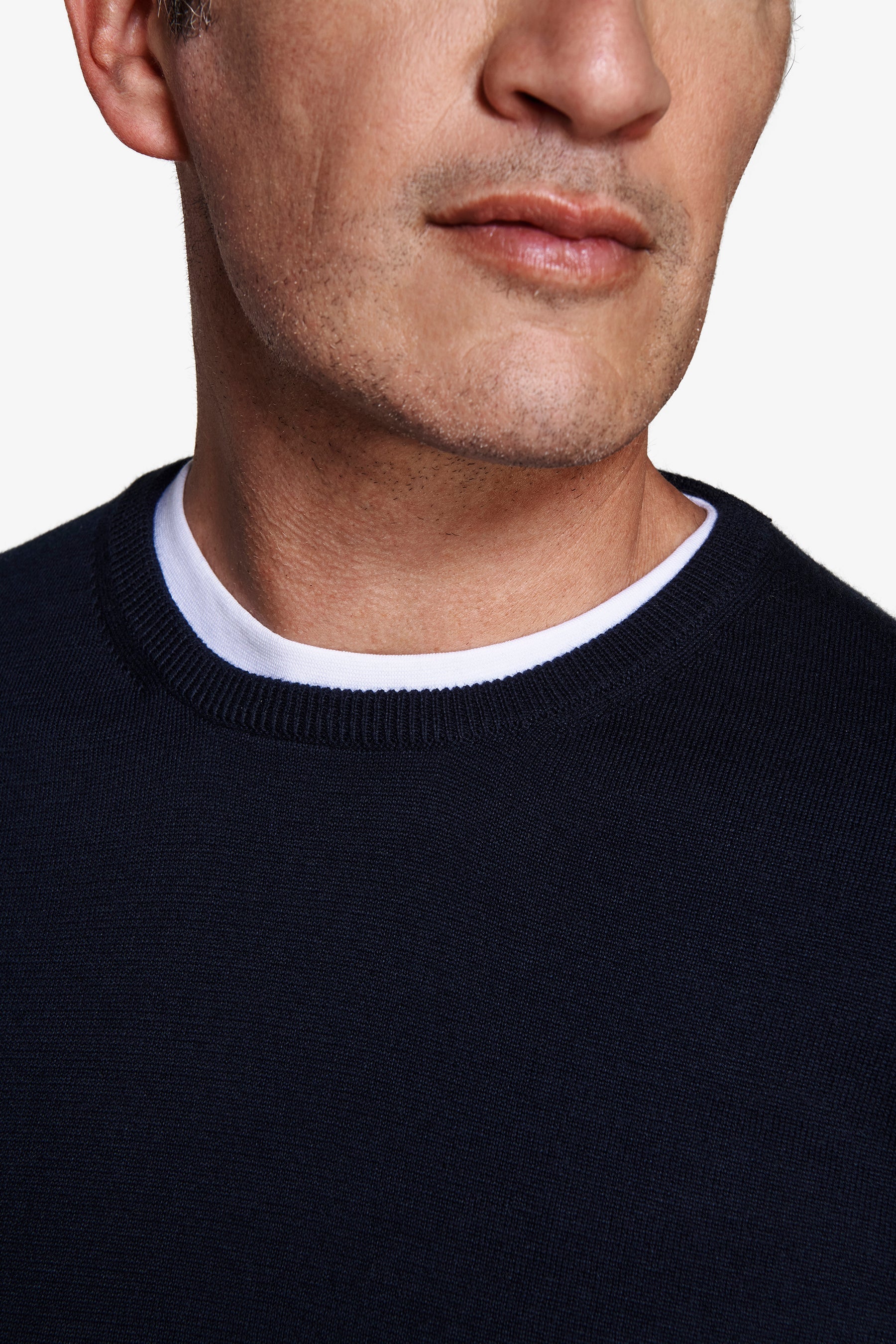 Maglia girocollo basic in cotone blu-Dan John