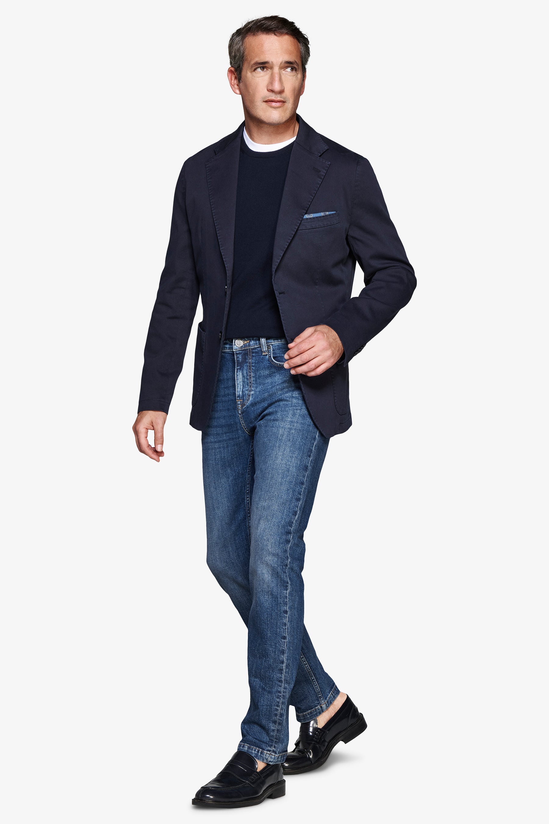 Giacca stretch armaturata blu-Dan John