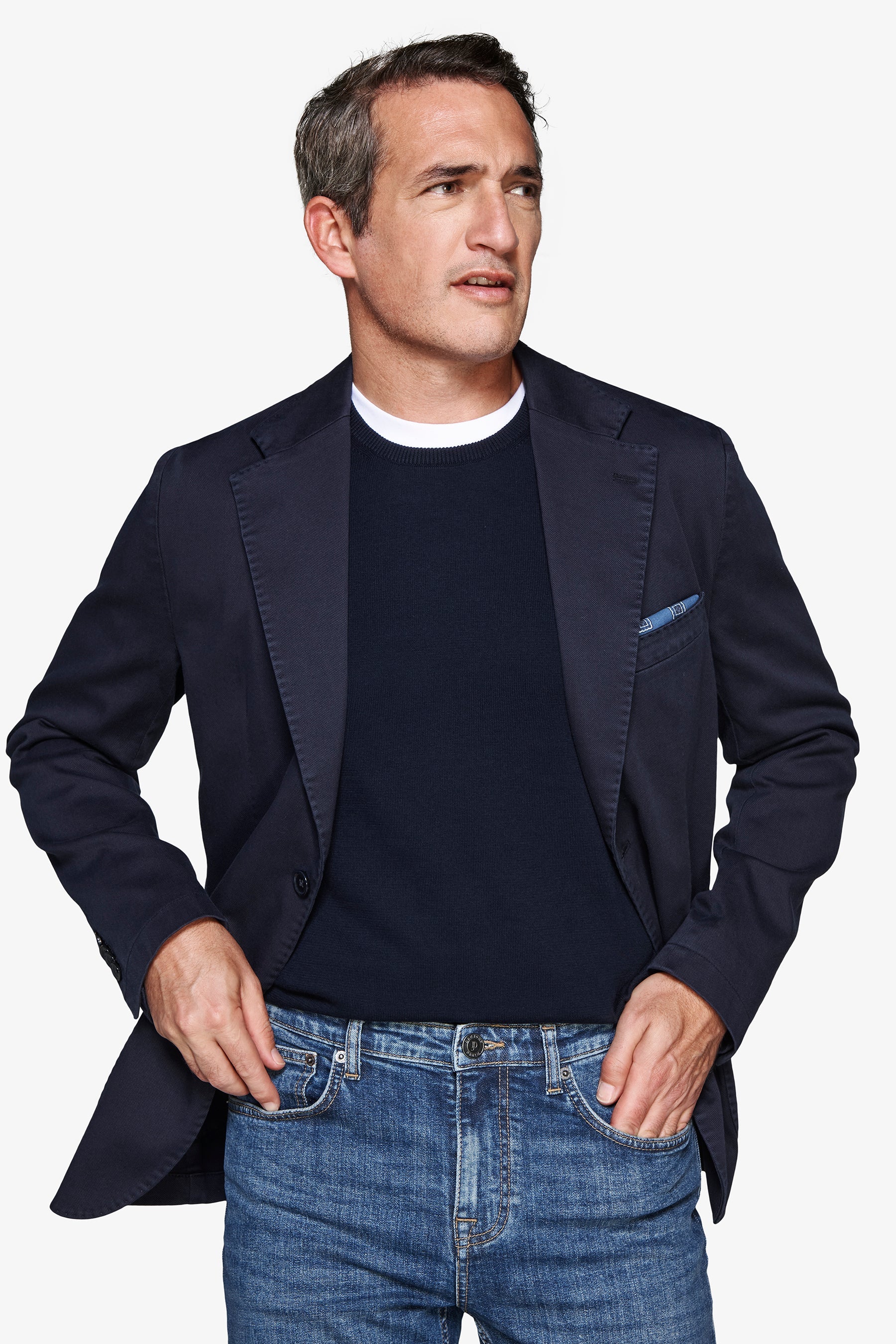 Giacca stretch armaturata blu-Dan John