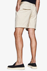 Sand linen blend Bermuda shorts