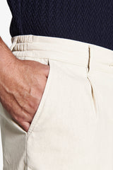 Sand linen blend Bermuda shorts